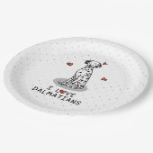 I Liebe Dalmatiner (schwarz 1) Herz Niedlich Pappteller (Schrägansicht)