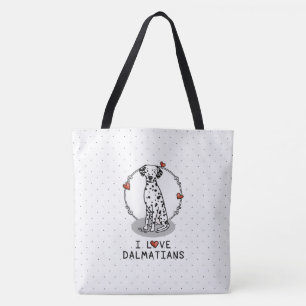 I Liebe Dalmatiner (schwarz 1) Herz Niedlich Tasche