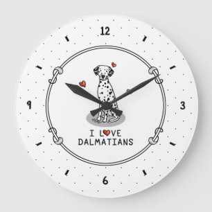 I Liebe Dalmatiner (schwarz 1) Herzlichen Spaß Große Wanduhr