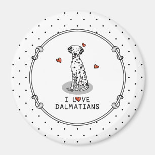 I Liebe Dalmatiner (schwarz 1) Herzlichen Spaß Magnet