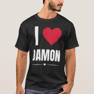 I Liebe DAMON Vorname Red Heart Funny Personaliz T-Shirt