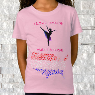 I Liebe Dance und USA T - Shirt