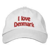 I Liebe Dänemark Bestickte Baseballkappe (Vorderseite)