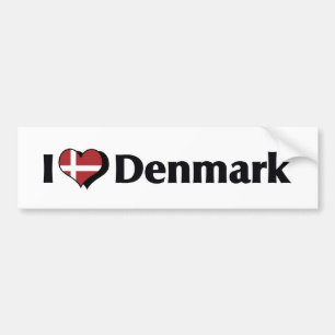 I Liebe-Dänemark-Flagge Autoaufkleber