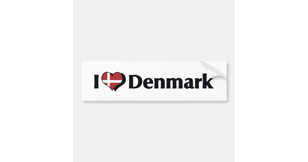 I LiebeDänemarkFlagge Autoaufkleber Zazzle.de