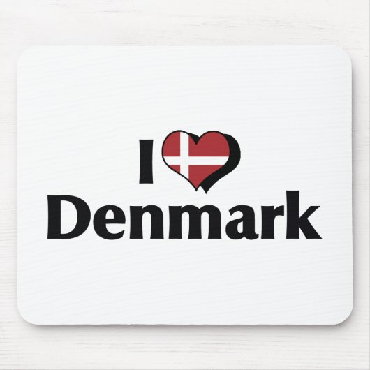 I Liebe Dänemark Flagge Mousepad (Vorne)