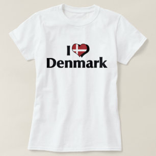 I Liebe Dänemark Flagge T-Shirt
