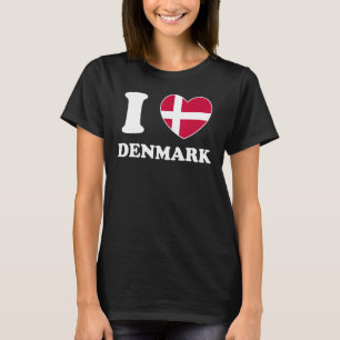 I Liebe Dänemark Herzenflagge Frauen Männer Kinder T-Shirt