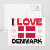 I Liebe Dänemark Postkarte (Vorne/Hinten)