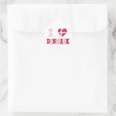 I Liebe Dänemark Runder Aufkleber (Tasche)