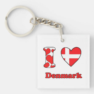 I Liebe Dänemark Schlüsselanhänger