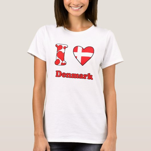 I Liebe Dänemark T-Shirt (Vorderseite)