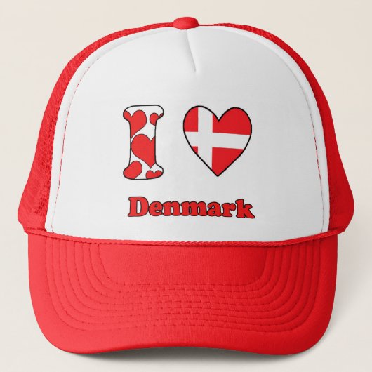 I Liebe Dänemark Truckerkappe (Vorderseite)