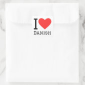 I Liebe Dänisch Quadratischer Aufkleber (Tasche)