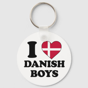 I Liebe Dänische Jungen Schlüsselanhänger