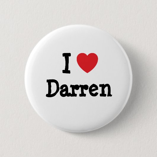 I Liebe Darren Herzbrauch personalisiert Button (Vorderseite)
