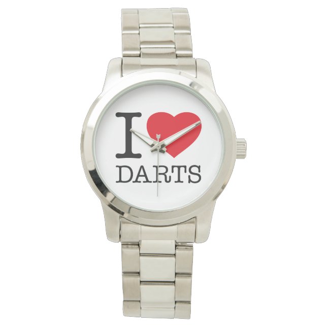 I LIEBE DARTS ARMBANDUHR (Vorderseite)