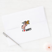 I Liebe Darts Runder Aufkleber (Umschlag)