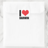 I Liebe Darwin Quadratischer Aufkleber (Tasche)
