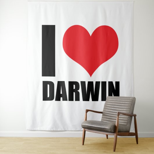 I Liebe Darwin Wandteppich (Beispiel)