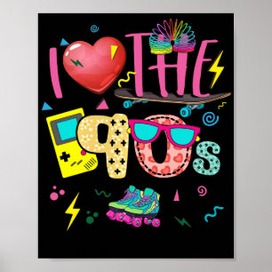 I Liebe Das 90er Party Outfit 90er Retro Poster