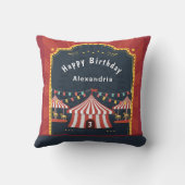 I Liebe Das Circus Kind Geburtstag personalisieren Kissen (Rückseite)