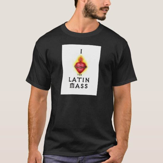 I LIEBE das lateinische heilige Massenherz von T-Shirt (Vorderseite)