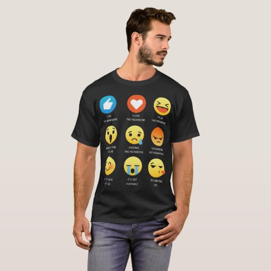 I Liebe das Trombone Emoji Emoticon-T-Shirt T-Shirt (Vorne ganz)