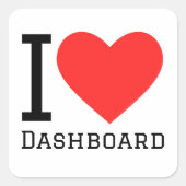 I Liebe-Dashboard Quadratischer Aufkleber (Vorderseite)