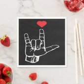 I Liebe, dass Sie ein ASL-Geschenk Männer Frauen V Serviette (Beispiel)