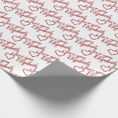 I Liebe, dass Sie Red Heart Pattern Typografie Geschenkpapier (Ecke)