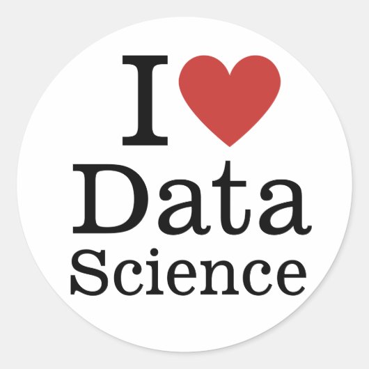 I ❤️ Liebe Data Science (für Mitarbeiter) CUSTOM Runder Aufkleber (Vorderseite)
