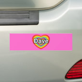 I Liebe Dave: Regenbogenherz Autoaufkleber (Auf Auto)