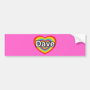 I Liebe Dave: Regenbogenherz Autoaufkleber