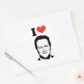 I Liebe David Cameron Runder Aufkleber (Umschlag)