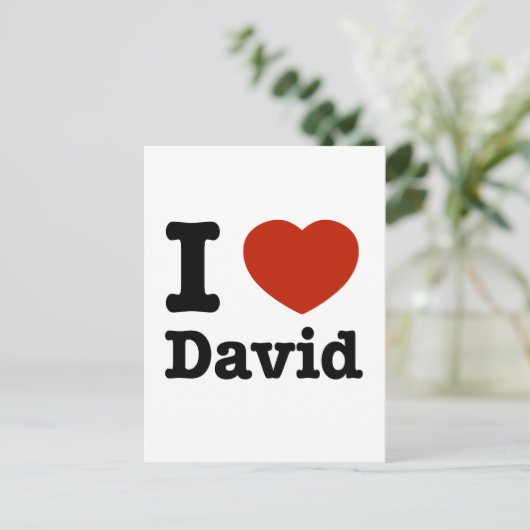 I Liebe David Postkarte (Stehend Vorderseite)