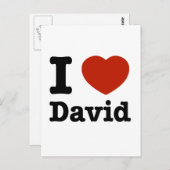 I Liebe David Postkarte (Vorne/Hinten)