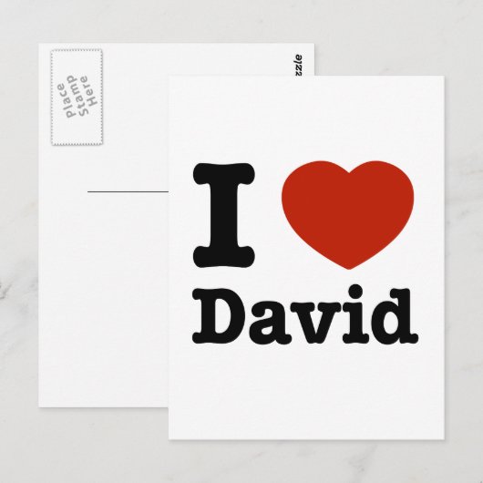 I Liebe David Postkarte (Vorne/Hinten)