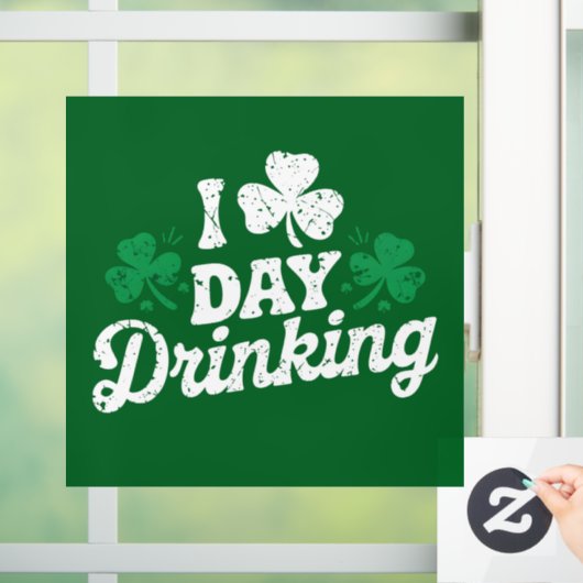 I Liebe Day Drinking Funny St Patrick's Day Irish Fensteraufkleber (Zuhause)