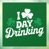 I Liebe Day Drinking Funny St Patrick's Day Irish Fensteraufkleber (Blatt 3)