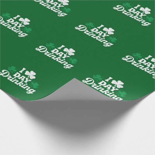 I Liebe Day Drinking Funny St Patrick's Day Irish Geschenkpapier (Ecke)