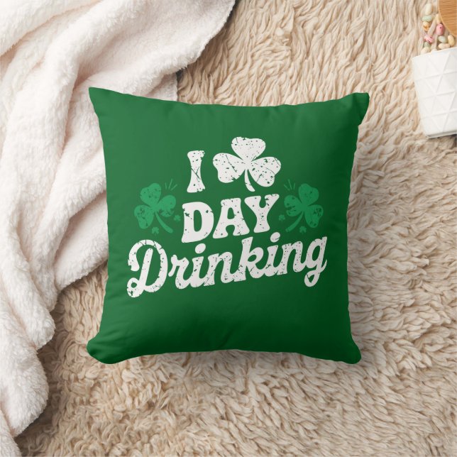 I Liebe Day Drinking Funny St Patrick's Day Irish Kissen (Decke)