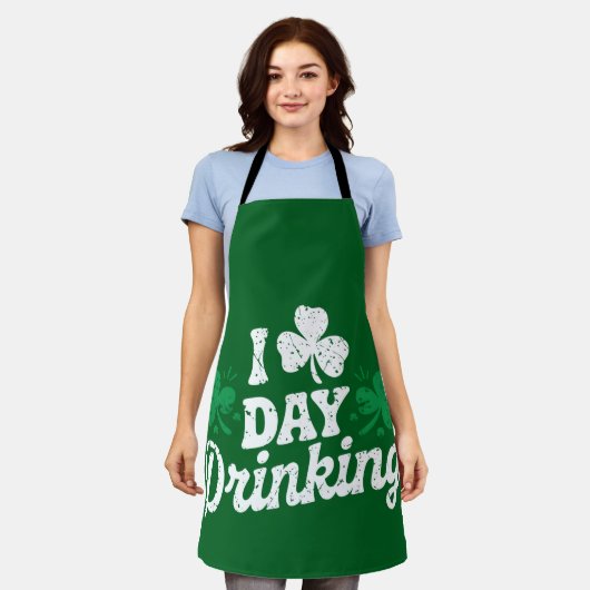 I Liebe Day Drinking Funny St Patrick's Day Irish Schürze (Getragen)
