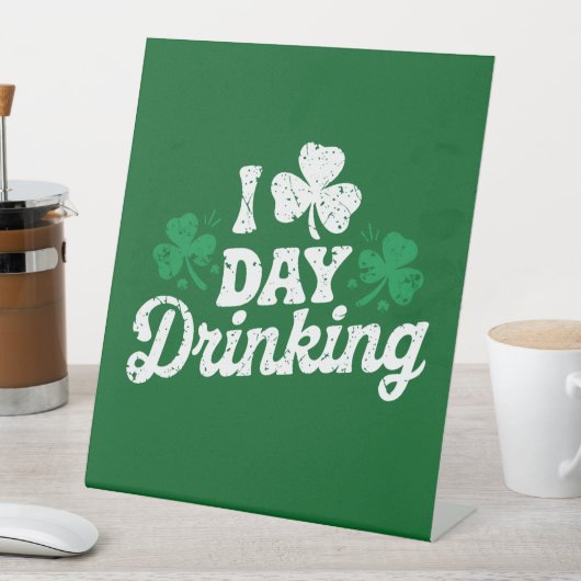 I Liebe Day Drinking Funny St Patrick's Day Irish Sockelschild (In Situ)