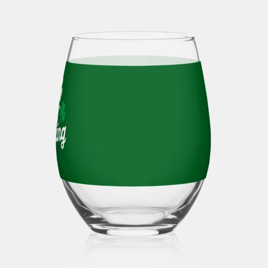 I Liebe Day Drinking Funny St Patrick's Day Irish Weinglas Ohne Stiel (Links)