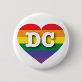 I Liebe DC Regenbogenherz Button (Vorderseite)