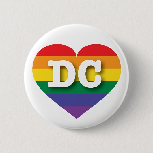 I Liebe DC Regenbogenherz Button (Vorderseite)