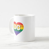 I Liebe DC Regenbogenherz Kaffeetasse (Vorderseite Links)