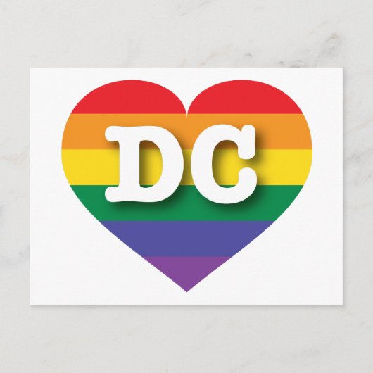I Liebe DC Regenbogenherz Postkarte (Vorderseite)