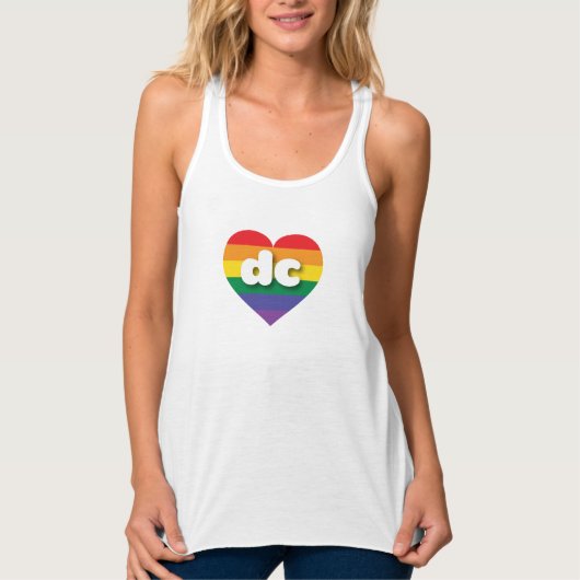 I Liebe DC Regenbogenherz Tank Top (Vorderseite)